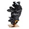 Signature Home Collection 16.75" Black and Gold Geode Statue with Base Stand